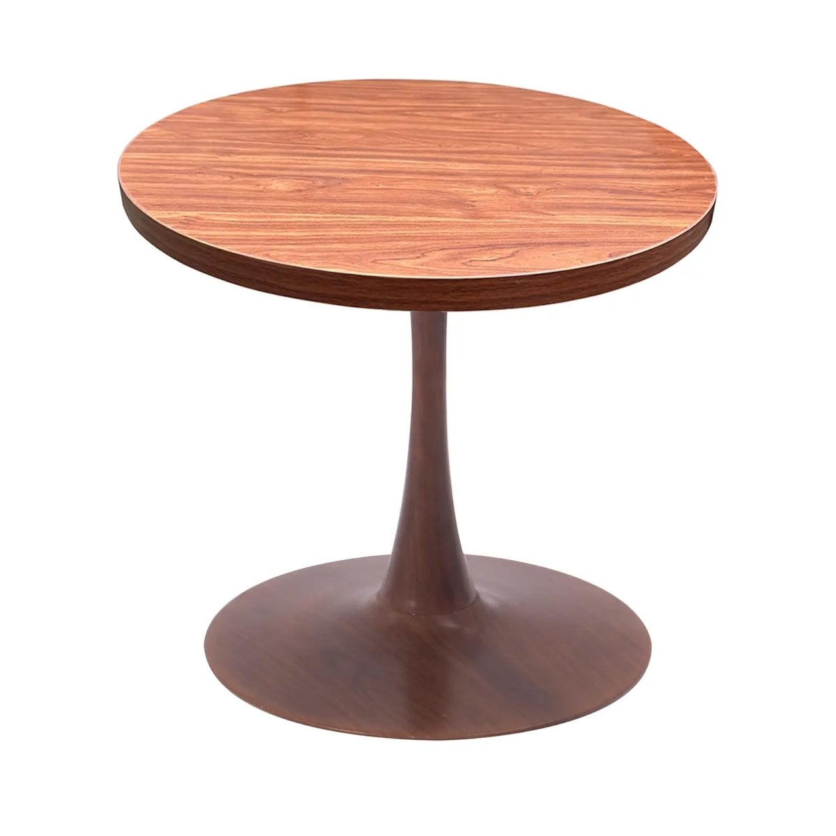 Bristol Round Dining Table With MDF Wood/Sintered Stone Tabletop with Walnut Finish Pedestal Base