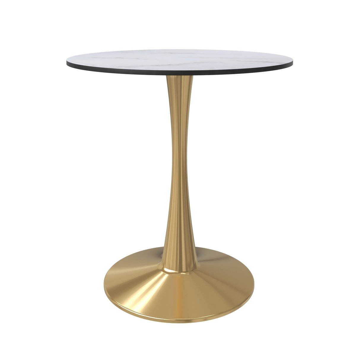 Bristol Round Dining Table with MDF/Sintered Stone Tabletop in Gold Steel