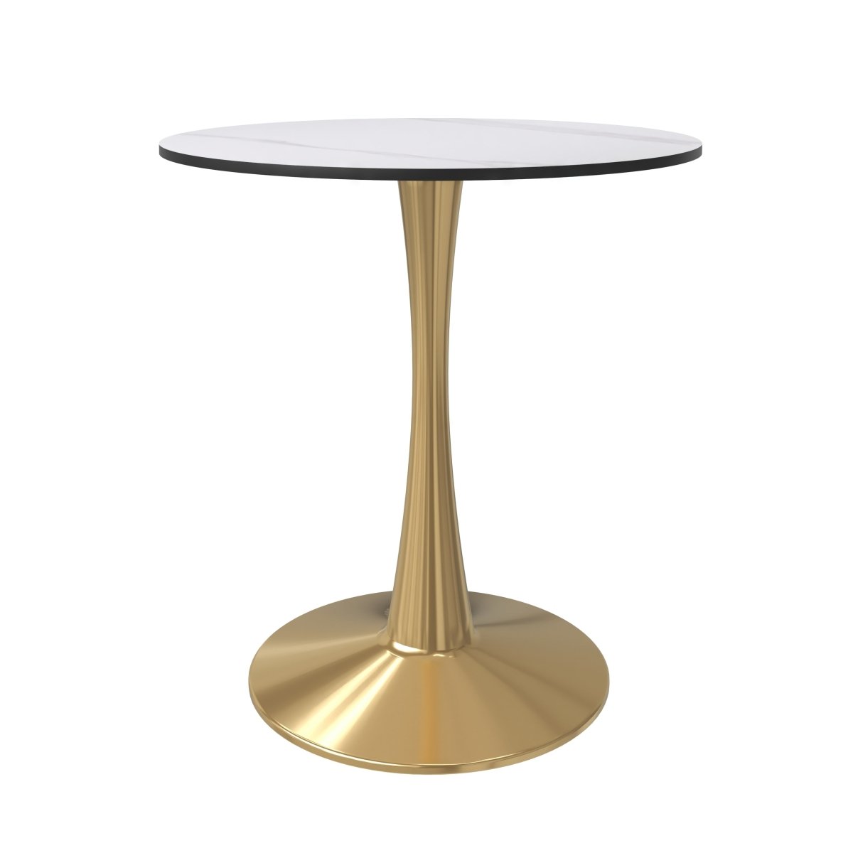 Bristol Round Dining Table with MDF/Sintered Stone Tabletop in Gold Steel