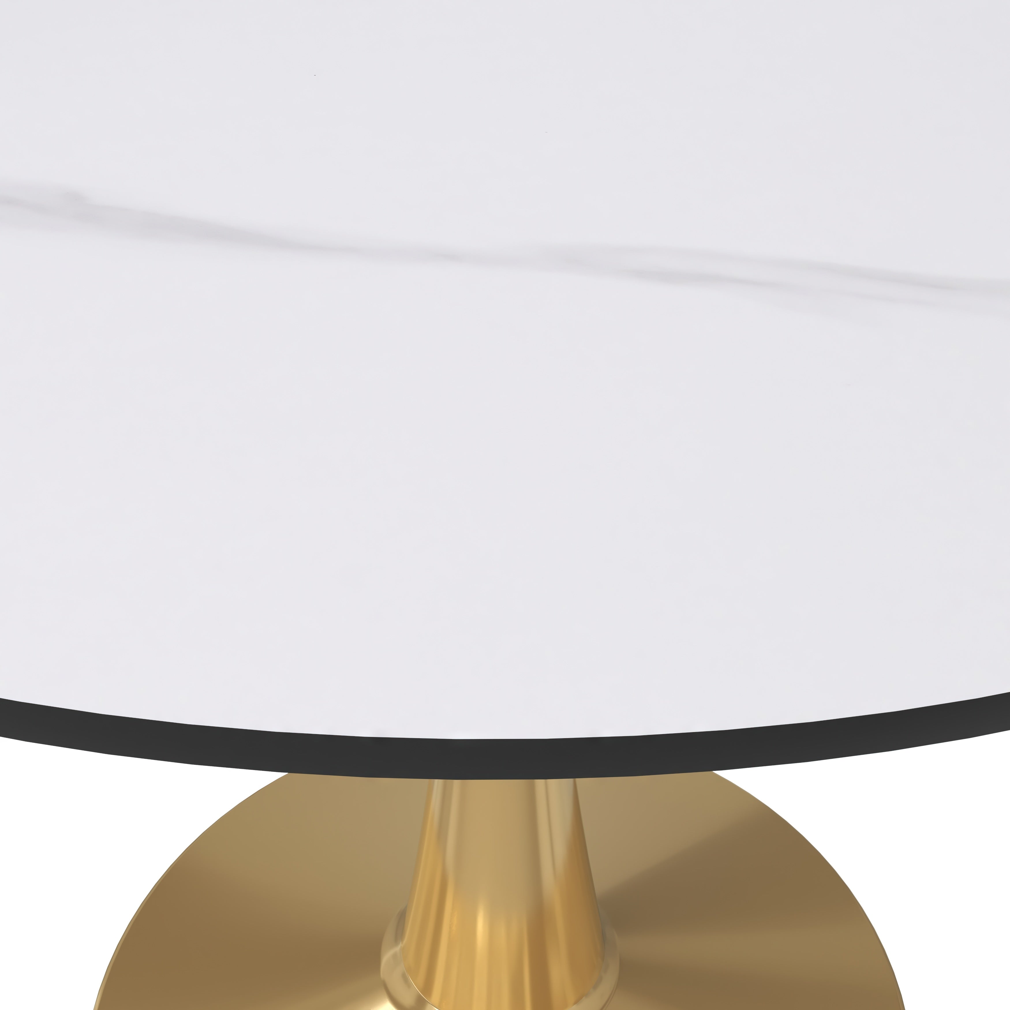 Bristol Round Dining Table with MDF/Sintered Stone Tabletop in Gold Steel