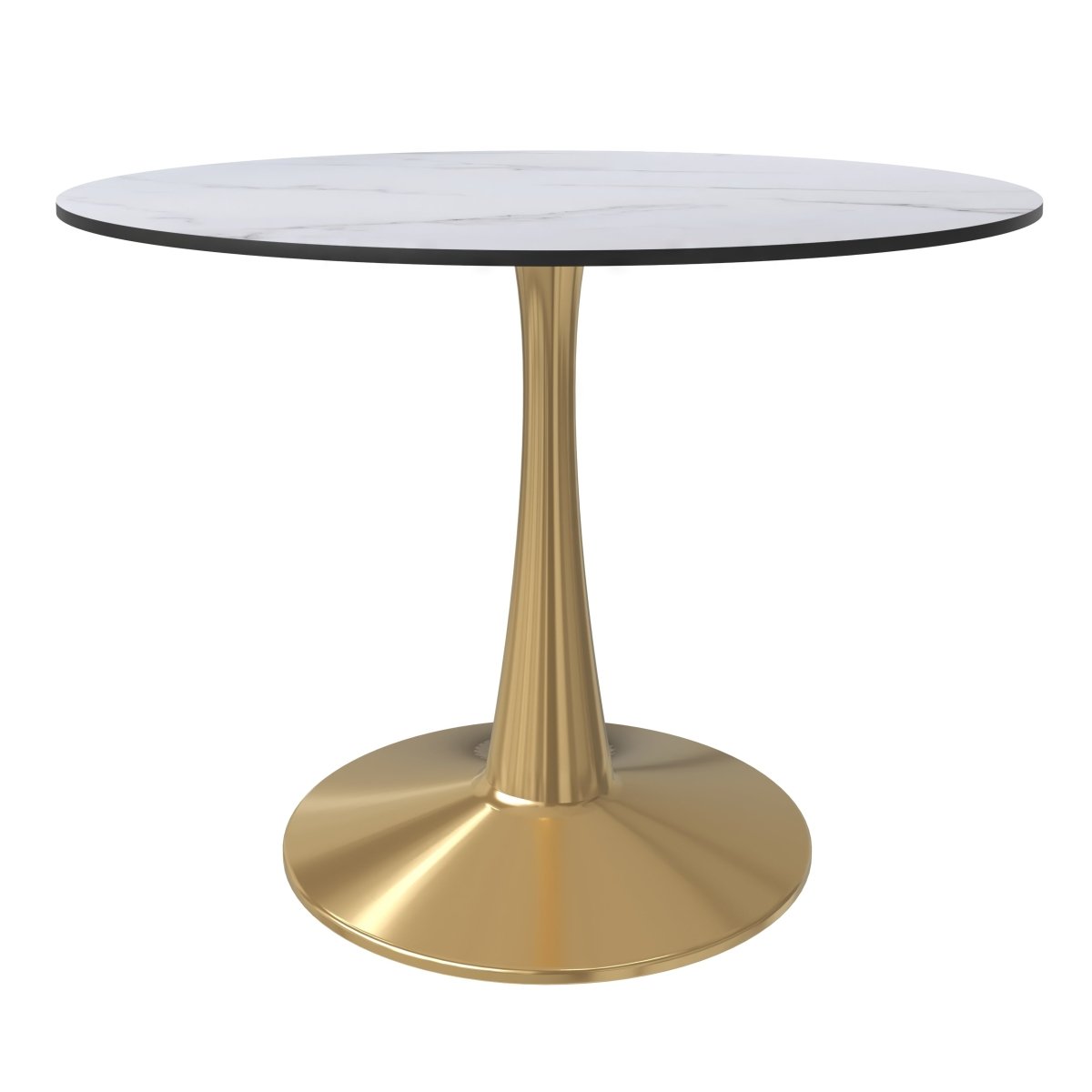 Bristol Round Dining Table with MDF/Sintered Stone Tabletop in Gold Steel