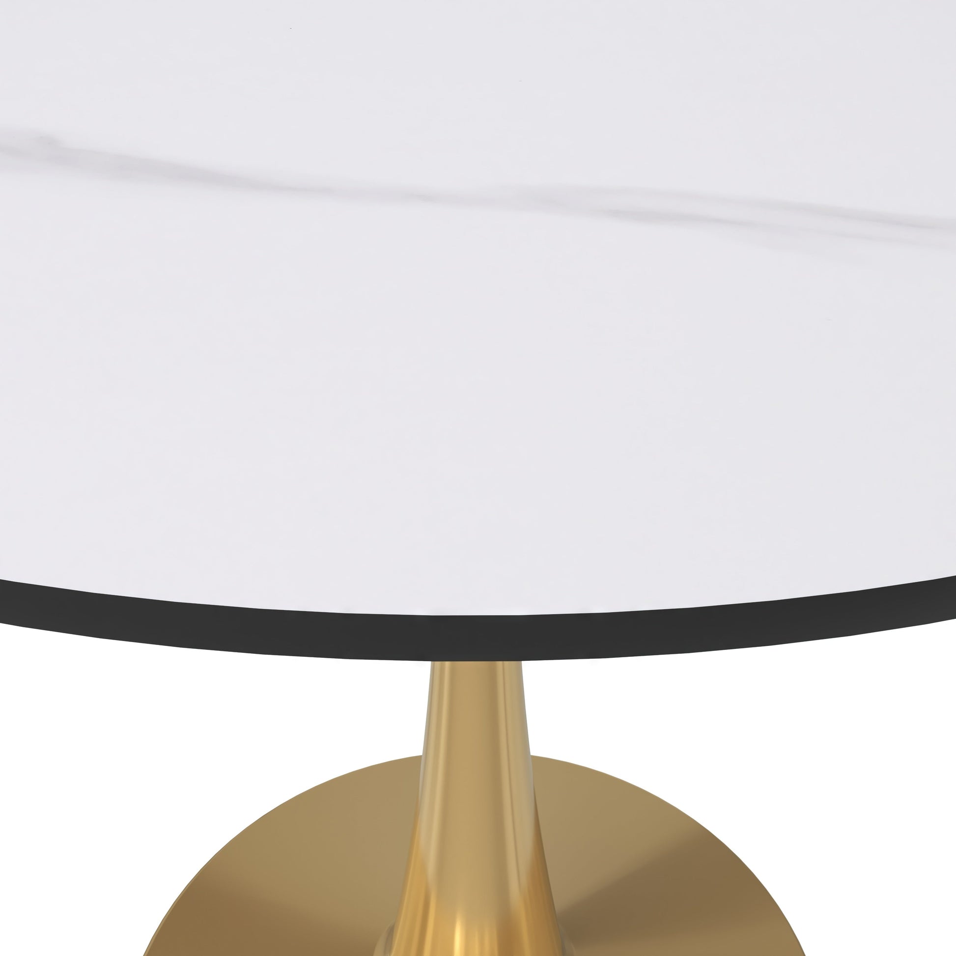 Bristol Round Dining Table with MDF/Sintered Stone Tabletop in Gold Steel