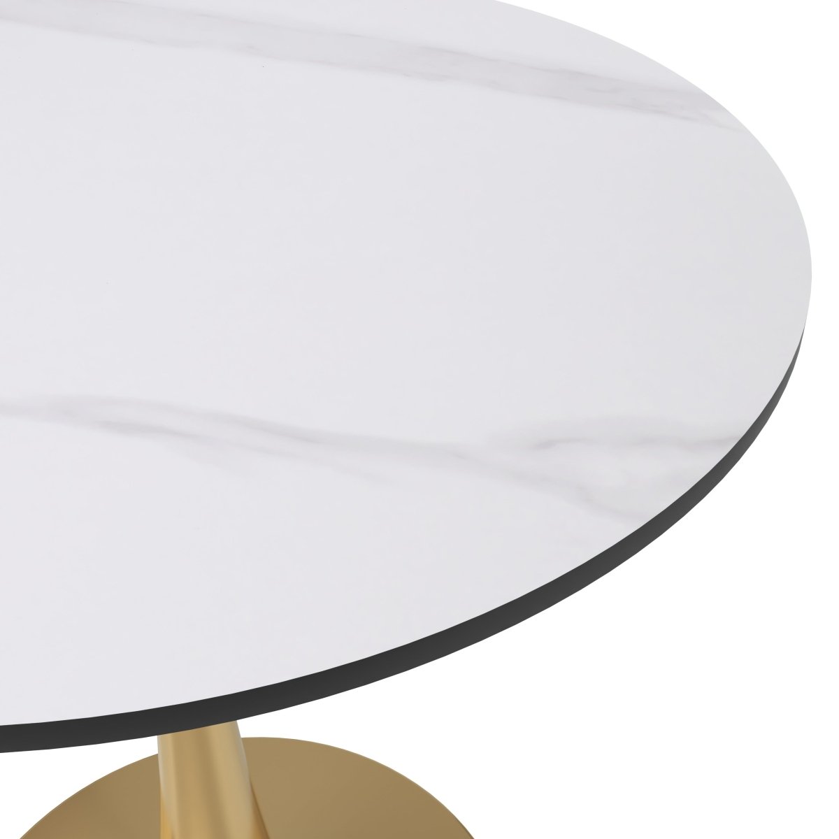 Bristol Round Dining Table with MDF/Sintered Stone Tabletop in Gold Steel