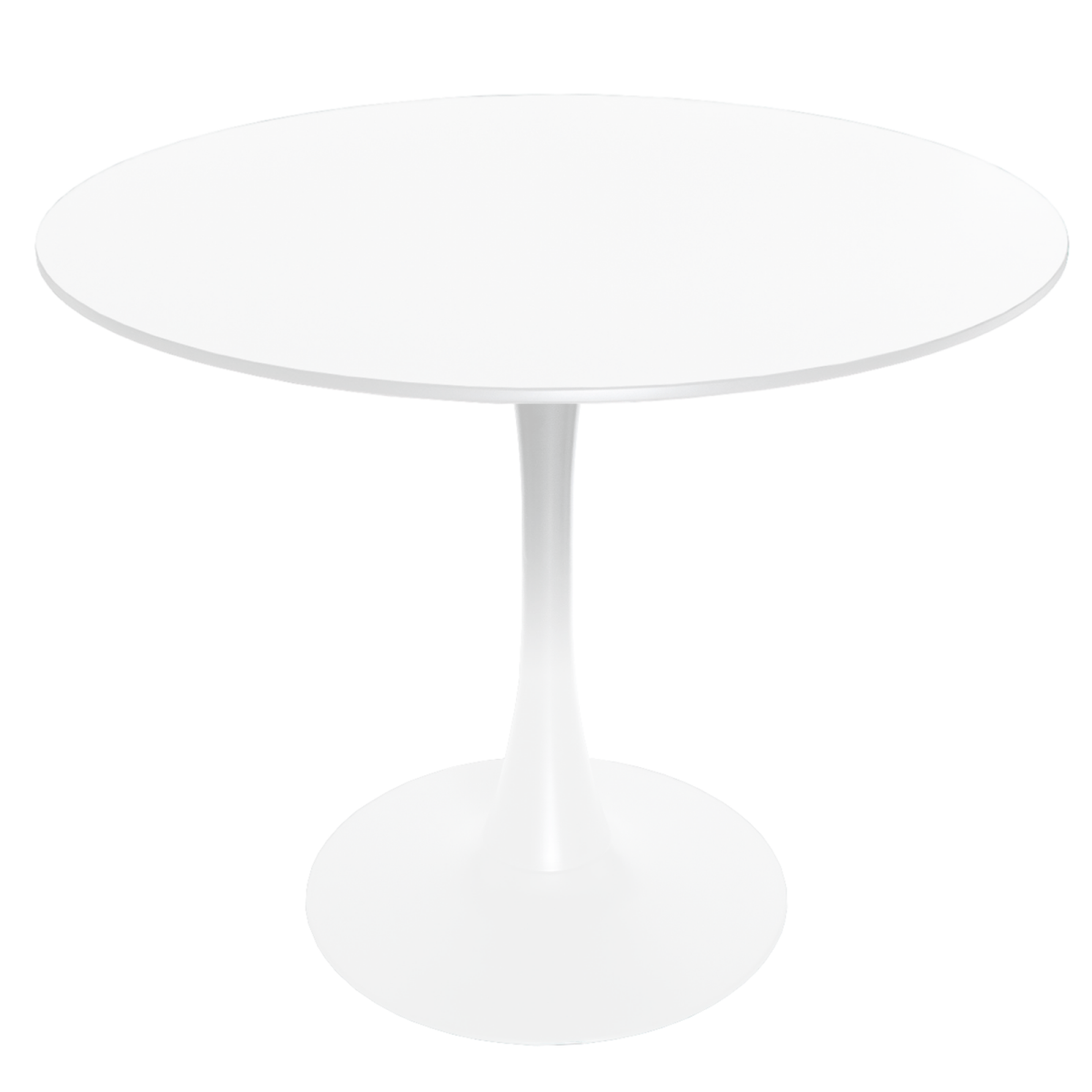Bristol Round Dining Table with MDF/Sintered Stone/Glass Wood Tabletop in White Steel