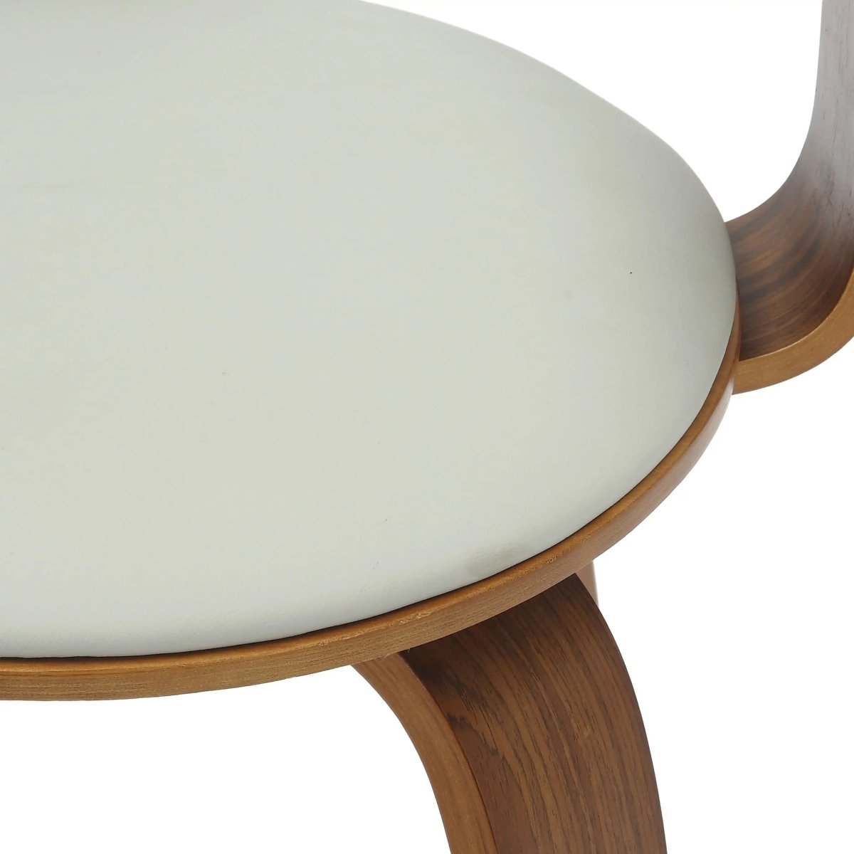 Brivo Leather Dining Chair with Wooden Legs, Open - Back Swivel Armchair with Poplar Wood Base Set of 2