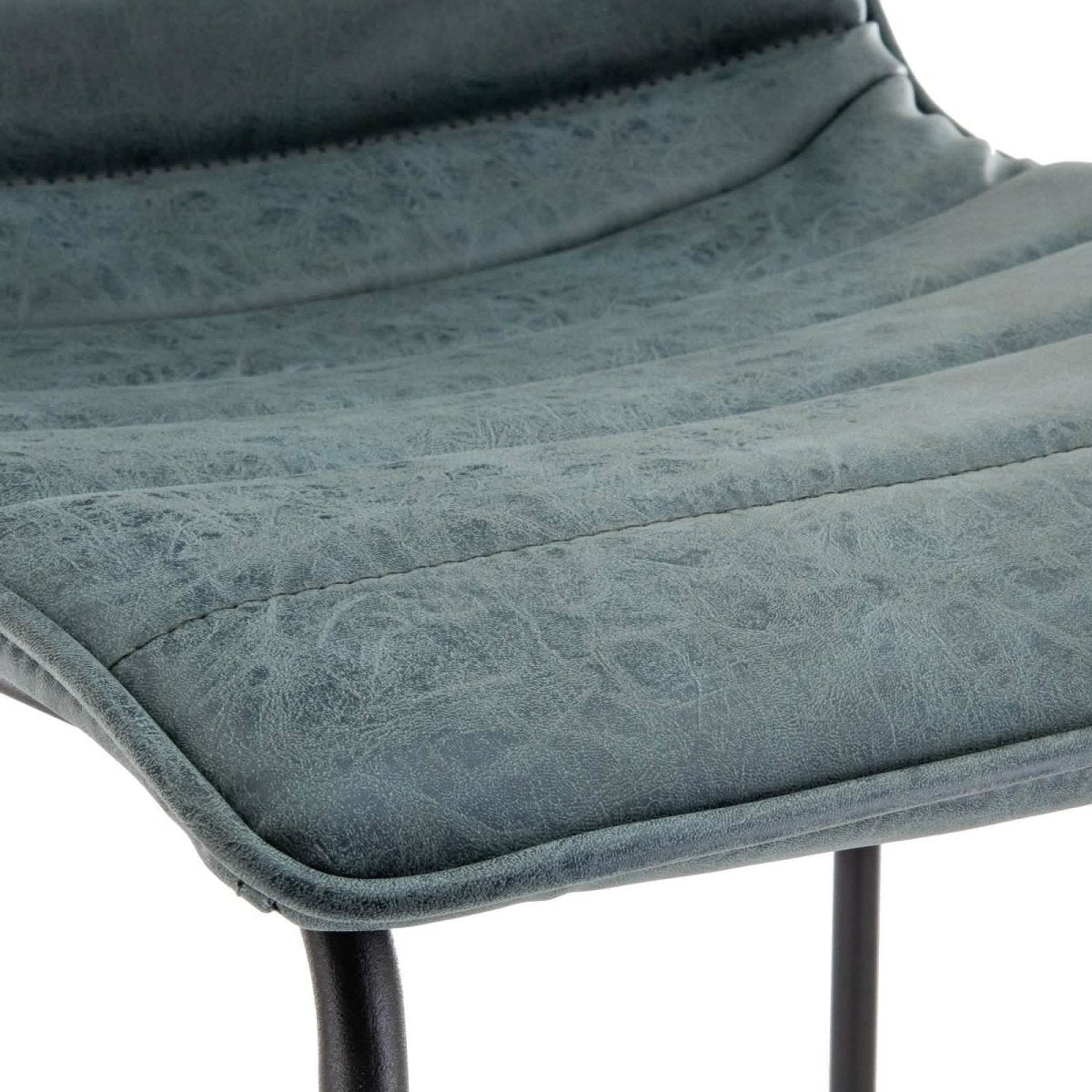 Brooklyn 29.9" Modern Leather Bar Stool With Black Iron Base & Footrest