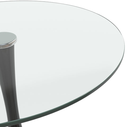 Bristol Round Dining Table with Glass Top and Iron Pedestal Base