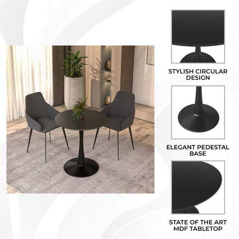 Bristol Round Dining Table Collection in Black Steel