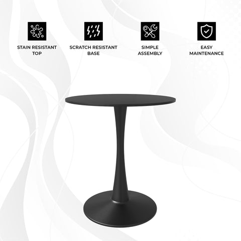 Bristol Round Dining Table Collection in Black Steel