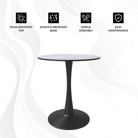 Bristol Round Dining Table Collection in Black Steel