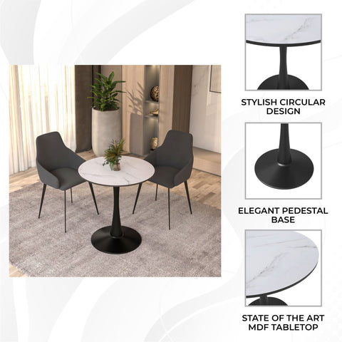 Bristol Round Dining Table Collection in Black Steel