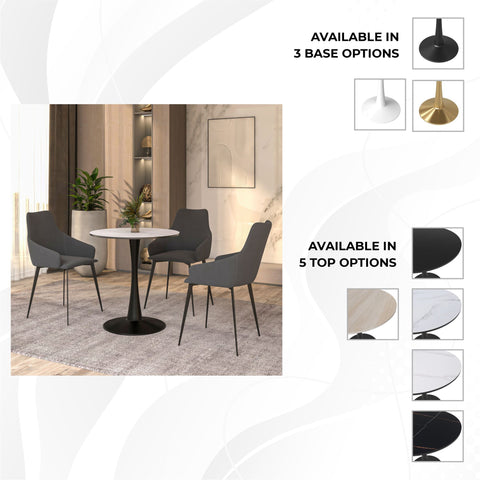 Bristol Round Dining Table Collection in Black Steel