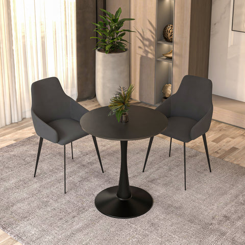 Bristol Round Dining Table Collection in Black Steel