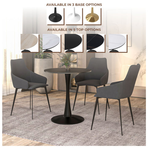 Bristol Round Dining Table Collection in Black Steel