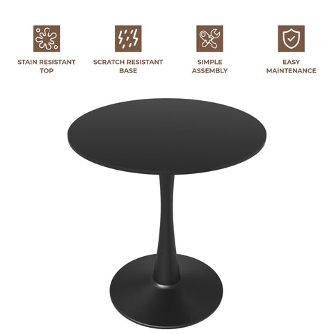 Bristol Round Dining Table Collection in Black Steel