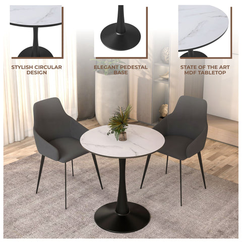 Bristol Round Dining Table Collection in Black Steel