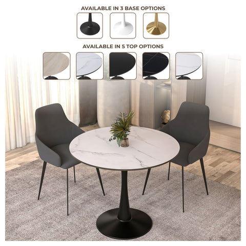 Bristol Round Dining Table Collection in Black Steel