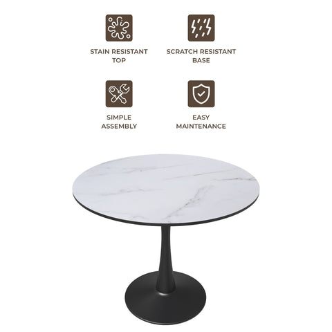 Bristol Round Dining Table Collection in Black Steel