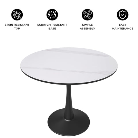 Bristol Round Dining Table Collection in Black Steel