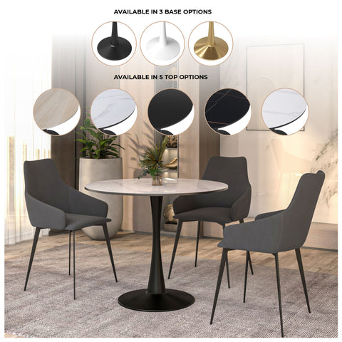 Bristol Round Dining Table Collection in Black Steel