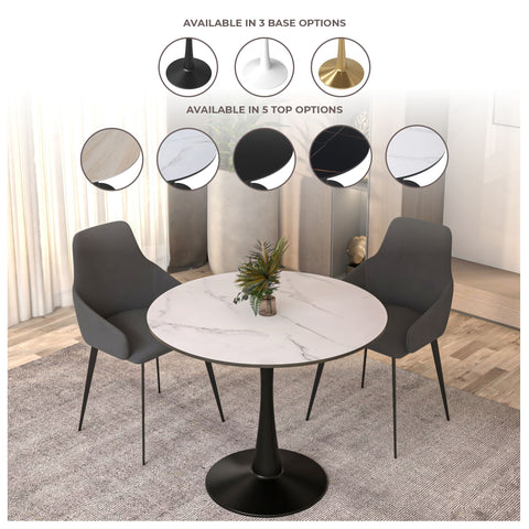 Bristol Round Dining Table Collection in Black Steel