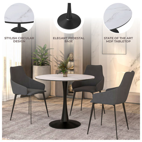 Bristol Round Dining Table Collection in Black Steel