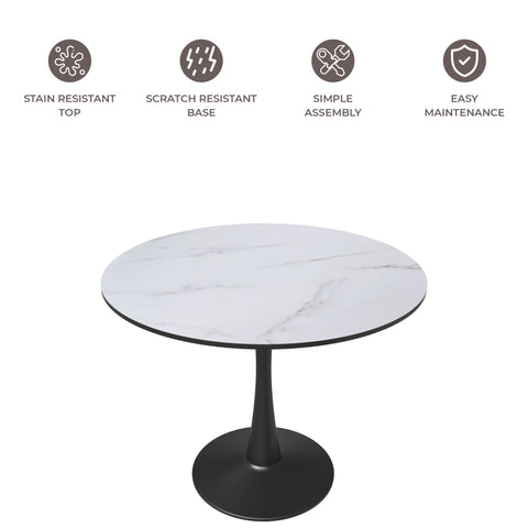 Bristol Round Dining Table Collection in Black Steel