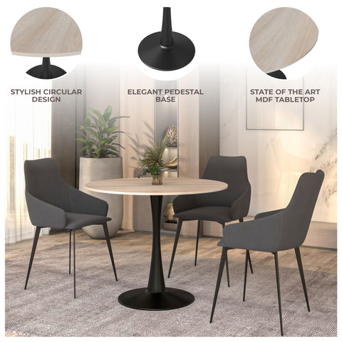 Bristol Round Dining Table Collection in Black Steel