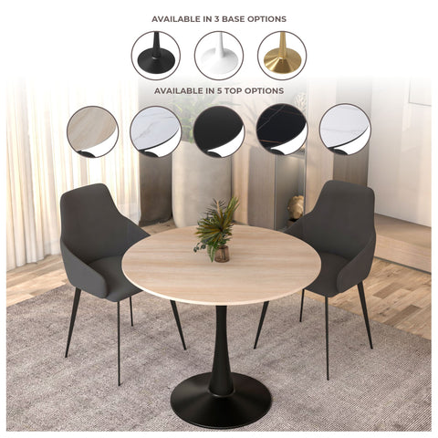 Bristol Round Dining Table Collection in Black Steel