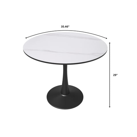 Bristol Round Dining Table Collection in Black Steel