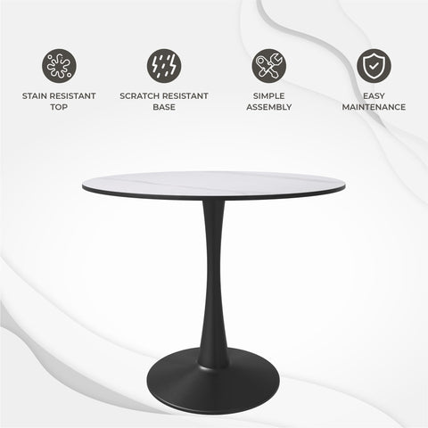 Bristol Round Dining Table Collection in Black Steel