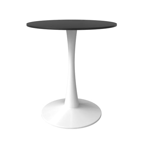 Bristol Round Dining Table with MDF/Sintered Stone/Glass Wood Tabletop in White Steel