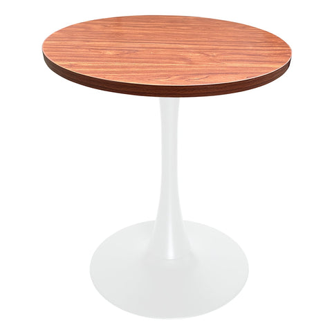 Bristol Round Dining Table with MDF/Sintered Stone/Glass Wood Tabletop in White Steel