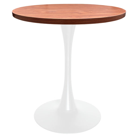 Bristol Round Dining Table with MDF/Sintered Stone/Glass Wood Tabletop in White Steel