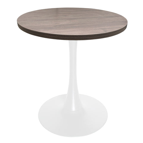 Bristol Round Dining Table with MDF/Sintered Stone/Glass Wood Tabletop in White Steel