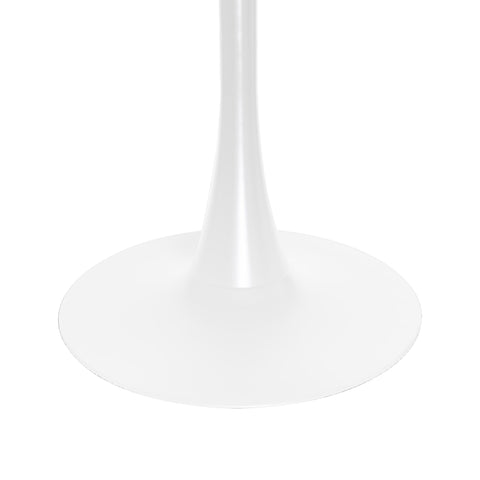 Bristol Round Dining Table with MDF/Sintered Stone/Glass Wood Tabletop in White Steel