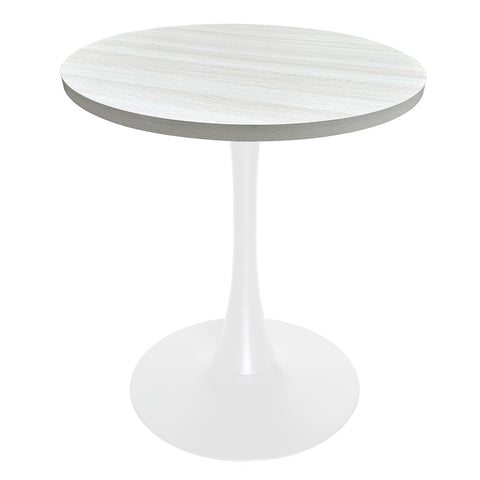 Bristol Round Dining Table with MDF/Sintered Stone/Glass Wood Tabletop in White Steel