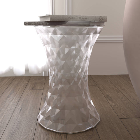 Clio Plastic Side Table with a Diamond Shape Design