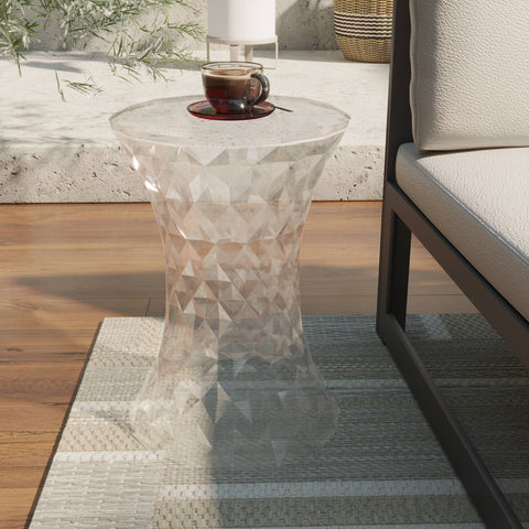 Clio Plastic Side Table with a Diamond Shape Design