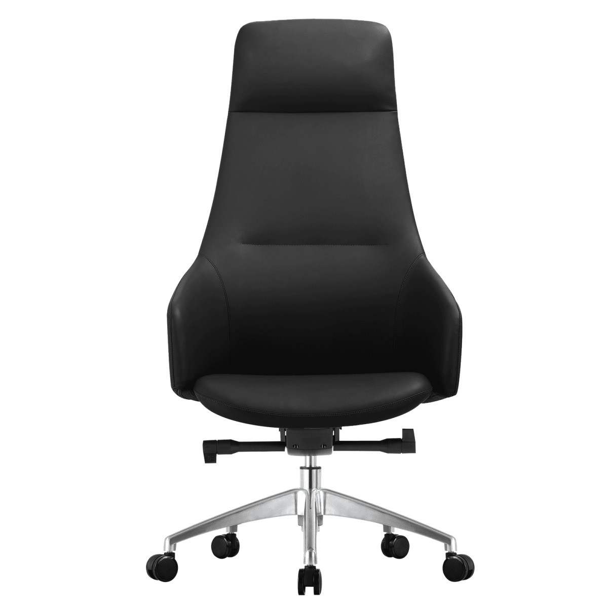 Celeste High - Back Office Chair in Upholstered Leather and Iron Base with Swivel and Tilt