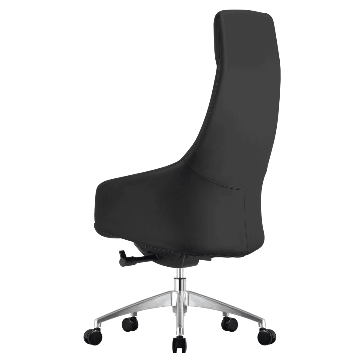 Celeste High - Back Office Chair in Upholstered Leather and Iron Base with Swivel and Tilt