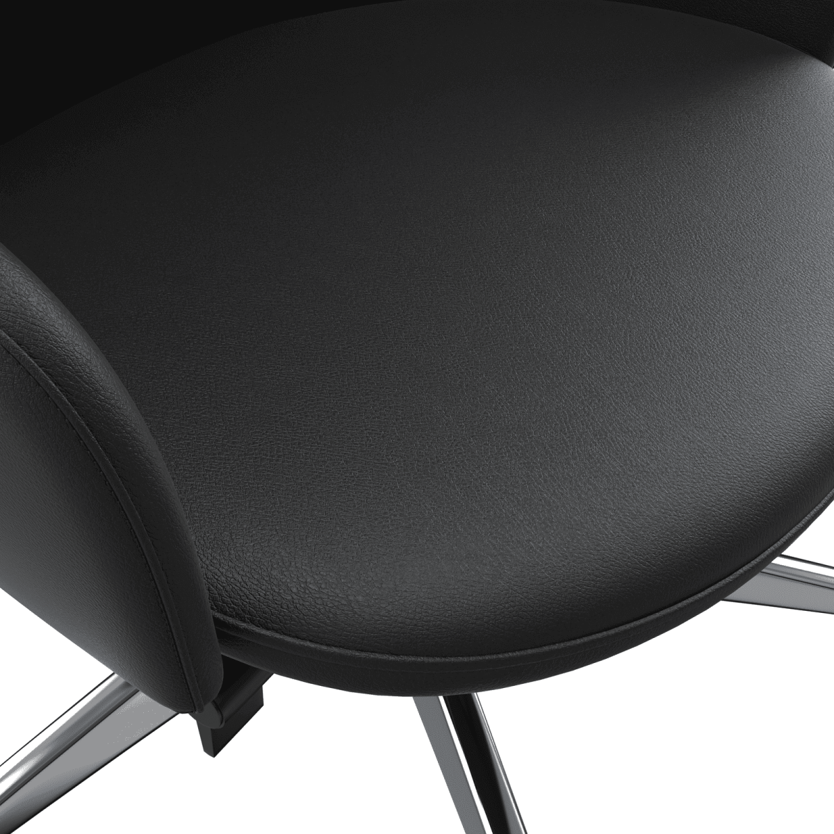 Celeste High - Back Office Chair in Upholstered Leather and Iron Base with Swivel and Tilt