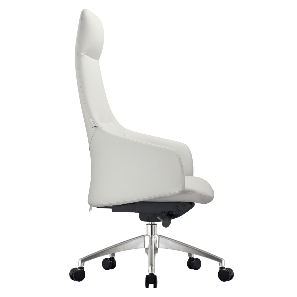 Celeste High - Back Office Chair in Upholstered Leather and Iron Base with Swivel and Tilt