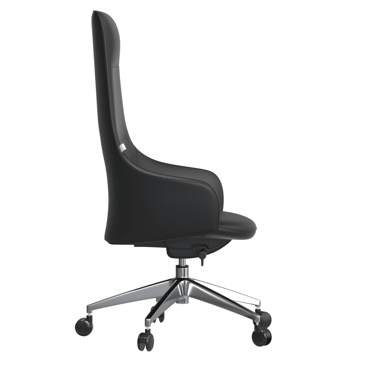 Celeste High - Back Office Chair in Upholstered Leather and Iron Base with Swivel and Tilt