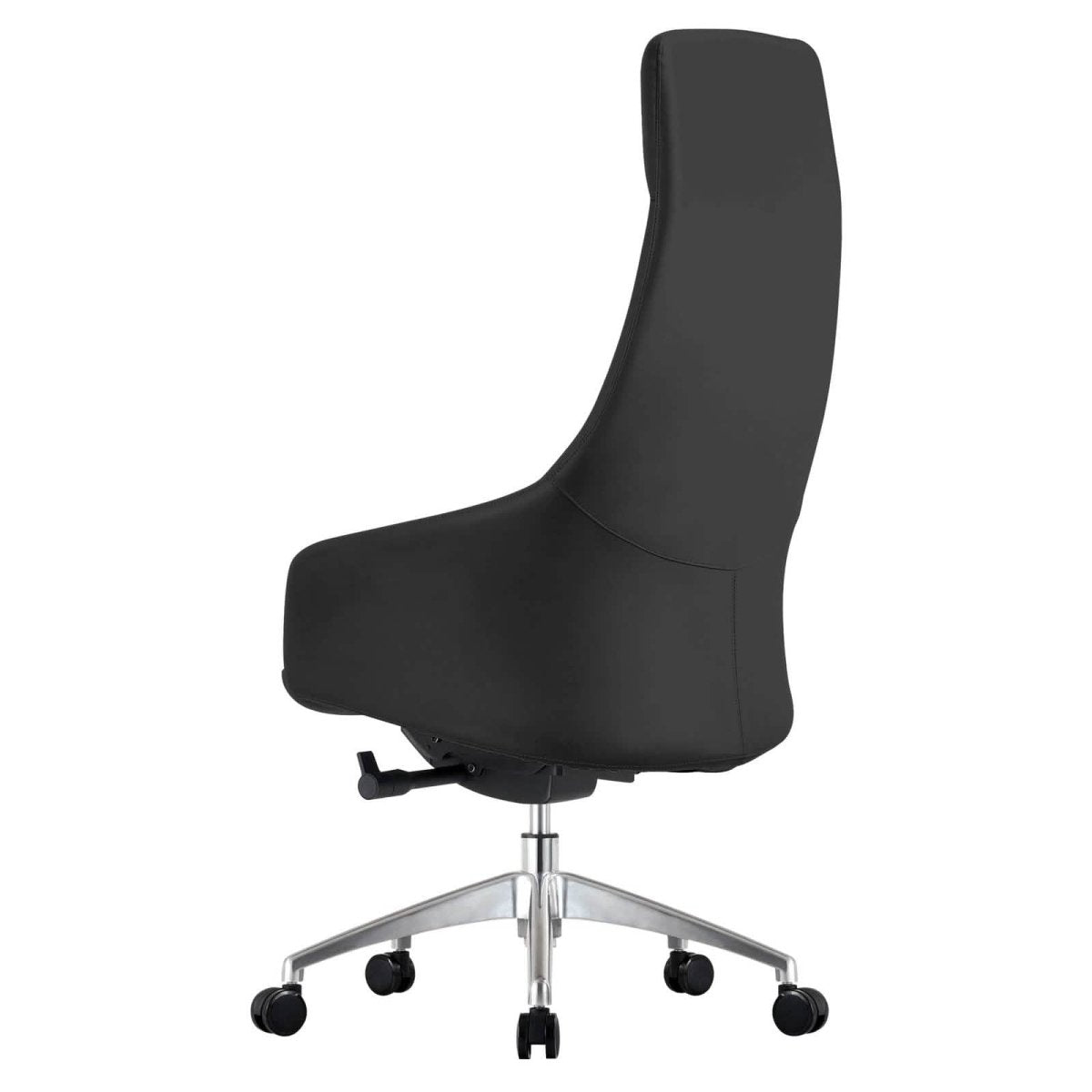 Celeste High - Back Office Chair in Upholstered Leather and Iron Base with Swivel and Tilt