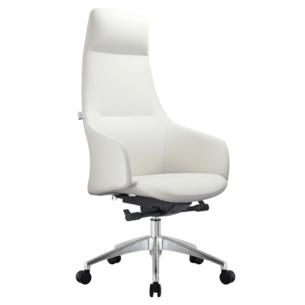 Celeste High - Back Office Chair in Upholstered Leather and Iron Base with Swivel and Tilt