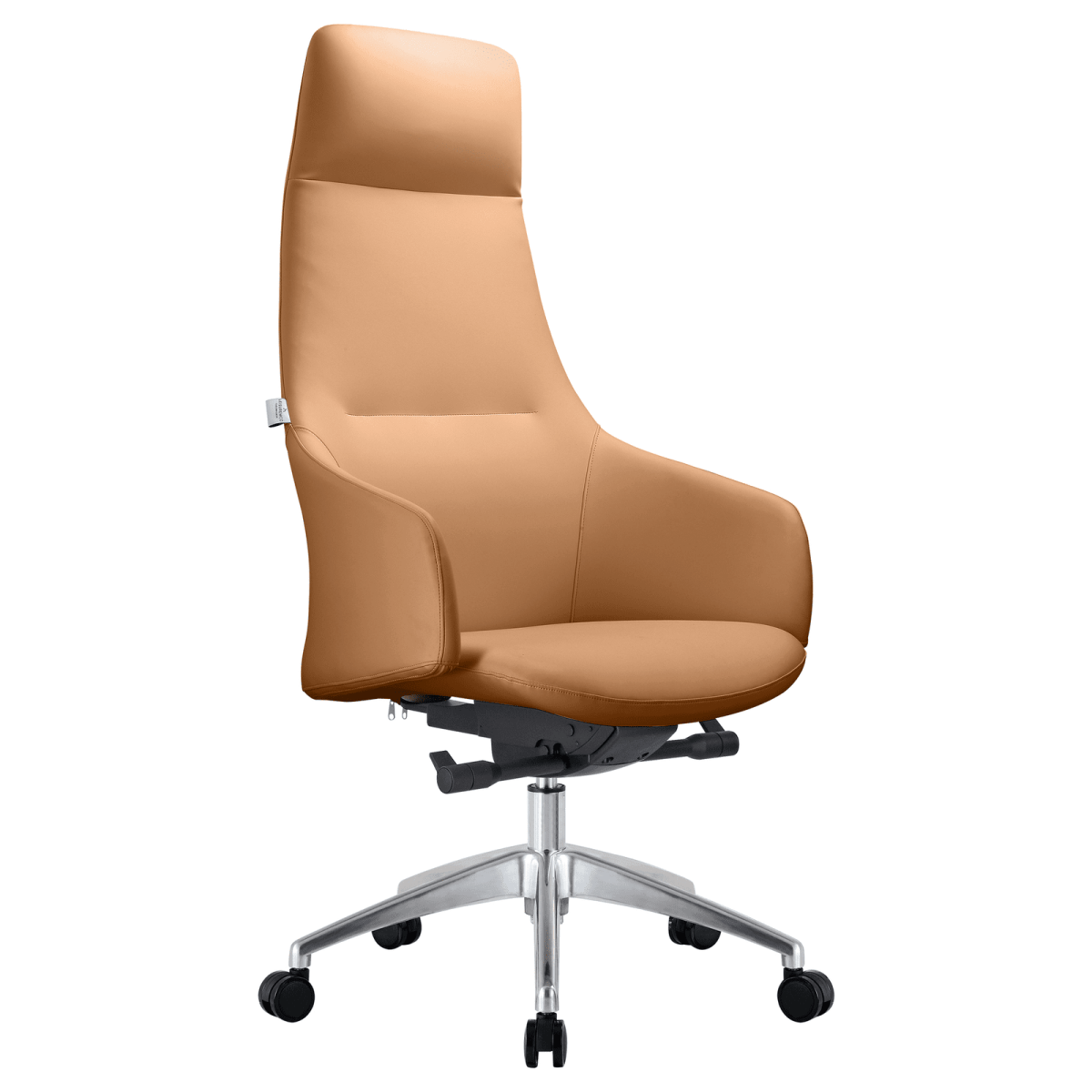 Celeste High - Back Office Chair in Upholstered Leather and Iron Base with Swivel and Tilt