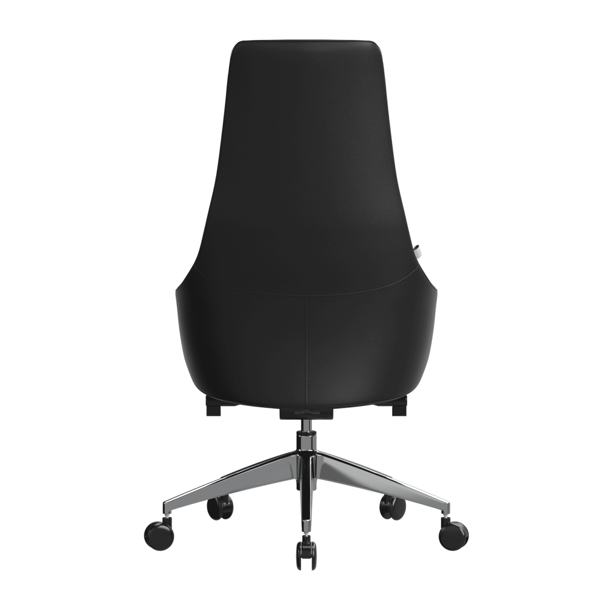 Celeste High - Back Office Chair in Upholstered Leather and Iron Base with Swivel and Tilt