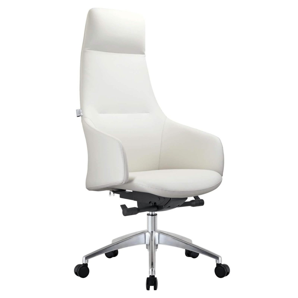Celeste High - Back Office Chair in Upholstered Leather and Iron Base with Swivel and Tilt