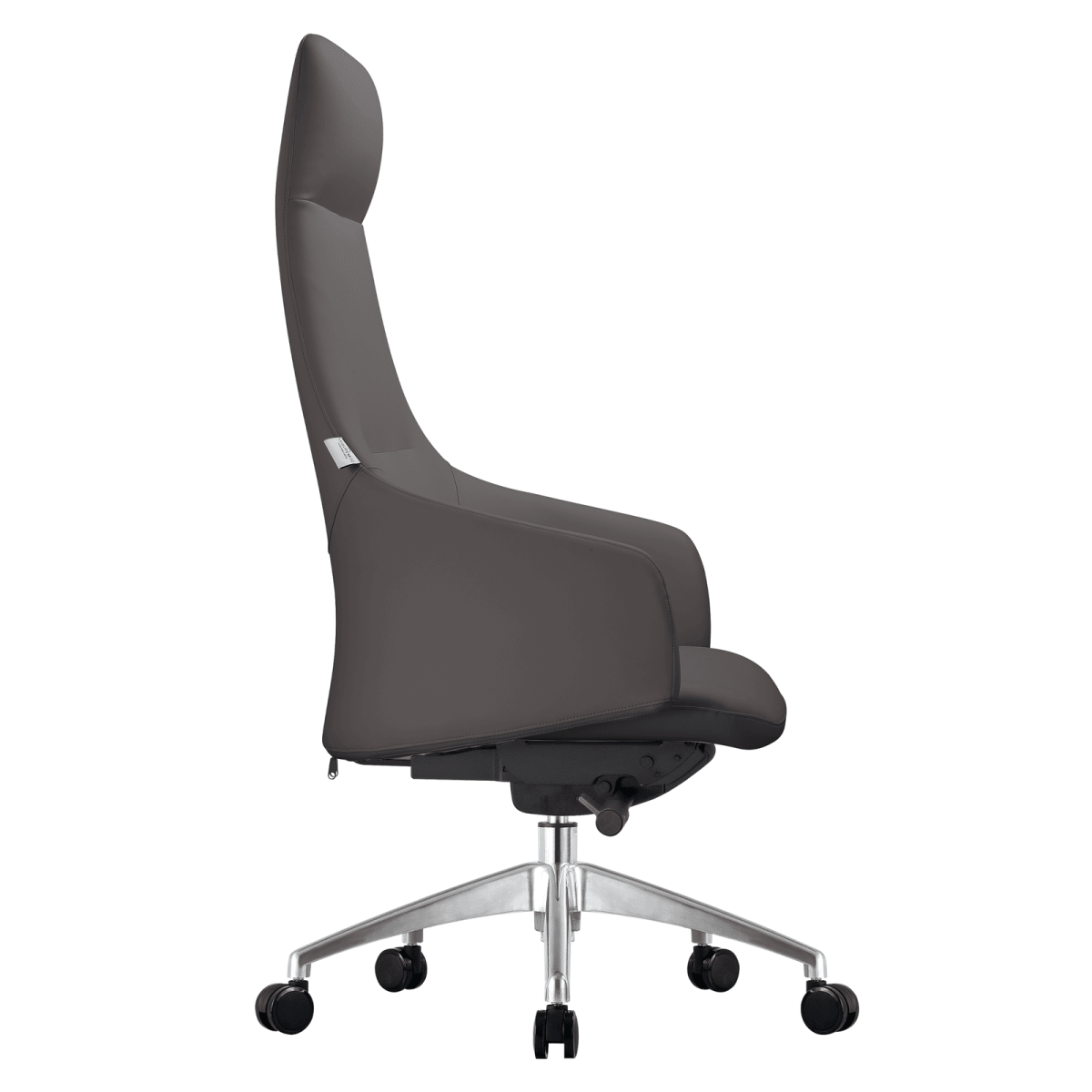 Celeste High - Back Office Chair in Upholstered Leather and Iron Base with Swivel and Tilt
